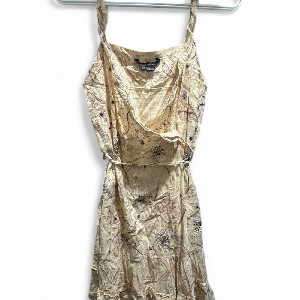 Boho Fairy Cottage Y2K Dandelion Embellished Wrap Dress Size M-XL